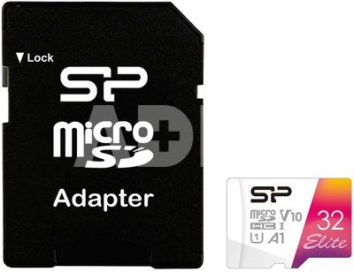 Silicon Power memory card microSDHC 32GB Elite + adapter