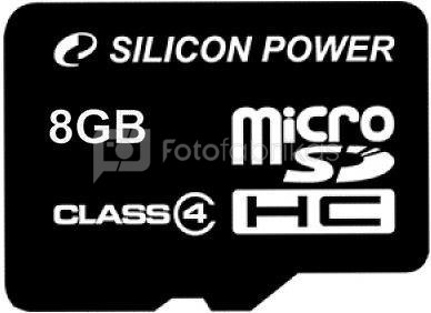Silicon Power memory card microSDHC 8GB Class 4 + USB reader