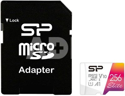 Silicon Power карта памяти microSDXC 256GB Elite + adapter