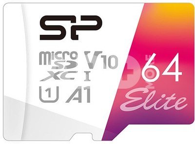 Silicon Power карта памяти microSDXC 64GB Elite + adapter