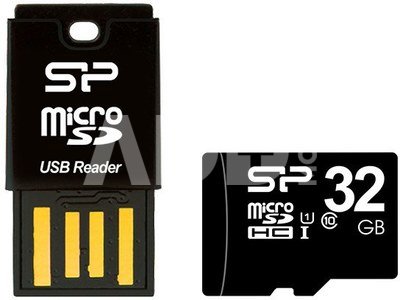 Silicon Power кардридер Key USB + microSDHC 32GB карта памяти