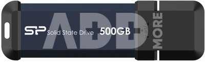 Silicon Power Portable External SSD MS60 500 GB N/A " Type-A USB 3.2 Gen 2 Blue