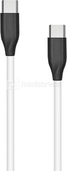Silicone cable Type C - Type C (in plastic bag, white, 1m)