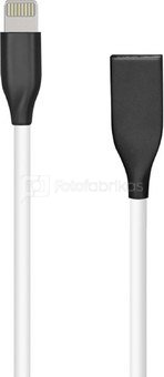 Silicone cable USB-Lightning (white, 2m)