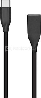 Silicone cable USB - USB-C (black, 1m)