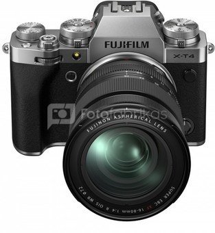 Sisteminis fotaparatas Fujifilm X-T4 + XF16-80mm F4 R OIS WR Silver