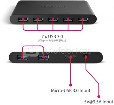 SITECOM Hub Sitecom USB 3.0 7 ports incl.power adap