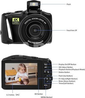 Digital camera Full HD 4K Video camera 48MP