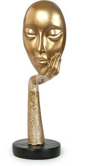 Skulptūra Kaukė delne aukso sp. 11.5x11.5x37 cm HR-V020