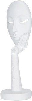 Skulptūra Kaukė delne baltos sp. 11.5x11.5x37 cm HR-V019