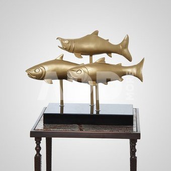 Skulptūra Žuvys aukso splv. 22-097XB-2719 69x28x48 SAVEX
