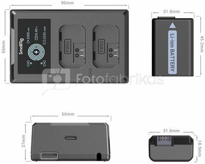 SmallRig 3818 NP FW50 Camera Batterij en Oplaad Kit