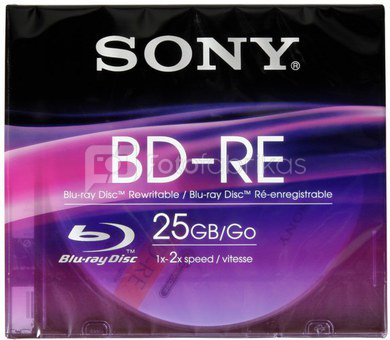 Sony Blu-Ray BD-RE 25GB 1-2x Speed, Slim Case