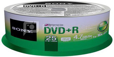 1x25 Sony DVD+R 4,7GB 16x Speed, Cakebox Cake Box