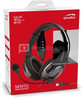 Speedlink наушники + микрофон Sento USB (SL-870100-BK)