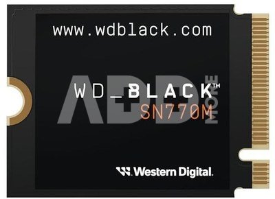 SSD|WESTERN DIGITAL|Black SN770M|1TB|M.2|PCIe Gen4|NVMe|Write speed 4900 MBytes/sec|Read speed 5150 MBytes/sec|2.38mm|TBW 600 TB|WDS100T3X0G