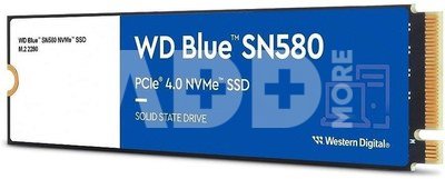 SSD|WESTERN DIGITAL|Blue SN580|250GB|M.2|PCIe Gen4|NVMe|TLC|Write speed 2000 MBytes/sec|Read speed 4000 MBytes/sec|2.38mm|TBW 150 TB|MTBF 1500000 hours|WDS250G3B0E