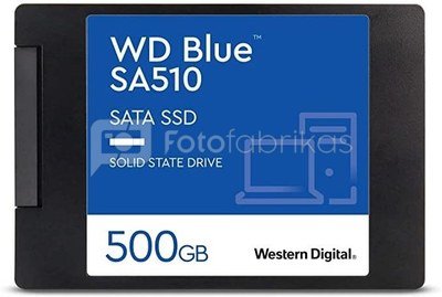 SSD|WESTERN DIGITAL|SA510|500GB|SATA 3.0|Write speed 510 MBytes/sec|Read speed 560 MBytes/sec|2,5"|TBW 200 TB|MTBF 1750000 hours|WDS500G3B0A