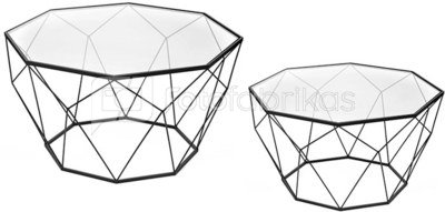 Staliukai 2 vnt. geometrinės formos juodi 74x74x42 cm (55.5x55.5x38 cm) SAVEX