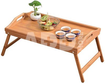 Staliukas pusryčių/kompiuteriui lovoje bambukinis 50x30x24 cm HR-W001