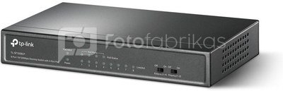 TP-Link TL-SF1008LP Switch Unmanaged, Desktop, 8x10/100Mbps ports, 4xPoE ports, PSU external, Steel case