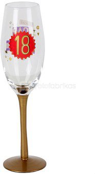 Taurė stiklinė 18-am gimtadieniui BS12018 H:23 W:6 D:6 cm išp.