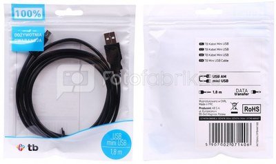 TB Cable USB - Mini USB 1.8m. black