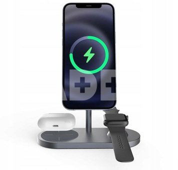 Tech-Protect wireless charger QI15W A22 3in1 Magnetic MagSafe, black