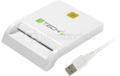 Techly smart card reader USB 2.0, white
