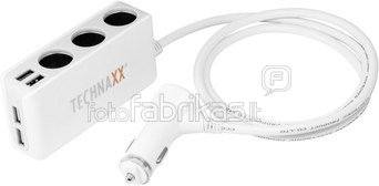 Technaxx TE-11 Set 4-Port USB & 3-Socket Car Charger