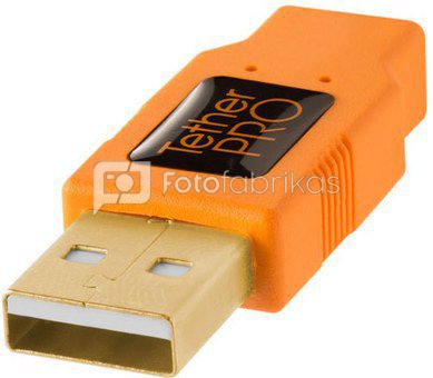 Tether Tools kabelis TetherPro USB 2.0 Mini-B 5-Pin Cable, orange, 4.6m
