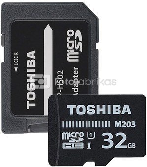 Toshiba microSDHC Class 10 32GB Exceria M203 R100 + Adapter