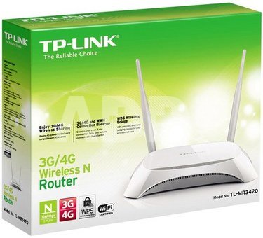 TP-LINK 3G/4G Router TL-MR3420 802.11n, 300 Mbit/s, 10/100 Mbit/s, Ethernet LAN (RJ-45) ports 4, 3G/4G via optional USB adapter, Antenna type 2xExternal, 1xUSB 2.0