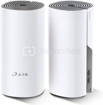 TP-LINK C1200 Whole Home Mesh Wi-Fi System Deco E4 (2-pack)  802.11ac, 867+300 Mbit/s, 10/100 Mbit/s, Ethernet LAN (RJ-45) ports 2, Mesh Support Yes, MU-MiMO Yes, Antenna type 2xInternal
