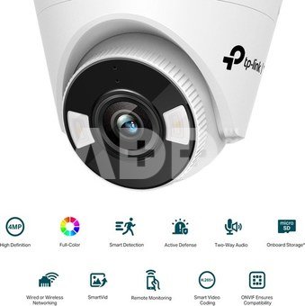 TP-LINK VIGI 4MP Full-Color Turret Network Camera VIGI C440 4 mm, H.265+/H.265/H.264+/H.264, MicroSD