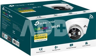 TP-LINK VIGI 4MP Full-Color Wi-Fi Turret Network Camera VIGI C440-W 4 mm, H.265+/H.265/H.264+/H.264, MicroSD