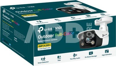 TP-LINK VIGI 4MP Outdoor Full-Color Network Camera VIGI C340 Bullet, 2.8 mm, IP66, H.265+/H.265/H.264+/H.264, MicroSD