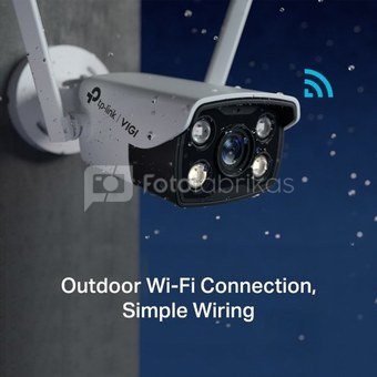 TP-LINK VIGI 4MP Outdoor Full-Color Wi-Fi Network Camera VIGI C340-W Bullet, 4 MP, 4 mm, IP66, H.265+/H.265/H.264+/H.264, MicroSD