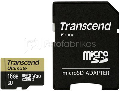 Transcend microSDHC 16GB UHS-I MLC U3M +SD Adapter