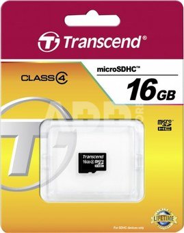 Transcend MicroSDHC atminties kortelė 16GB Class 4