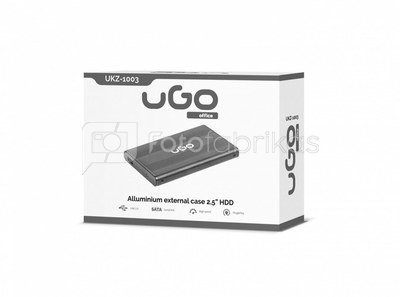 UGo External HDD Enclosure 2,5'' USB 2.0 Aluminium