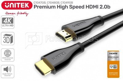 Unitek PREMIUM CERTIFIED HDMI 2.0 CABLE 2M; C1048GB