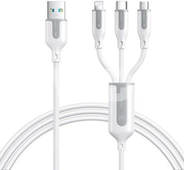 USB cable Joyroom S-1T3066A15, 3 in 1, 66W/Cable 1,2m (white)