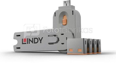 USB PORT BLOCKER 4PACK/ORANGE 40453 LINDY