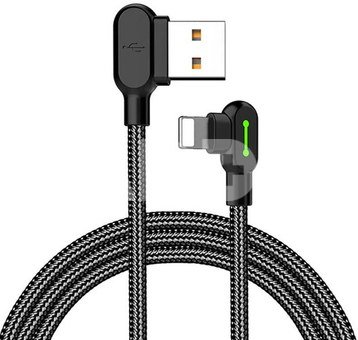 USB to Lightning cable, Mcdodo CA-4679, angled, 3m (black)