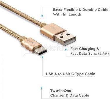 V-tac V-TAC Cable USB M - USB Type-C M 1M 2.4A