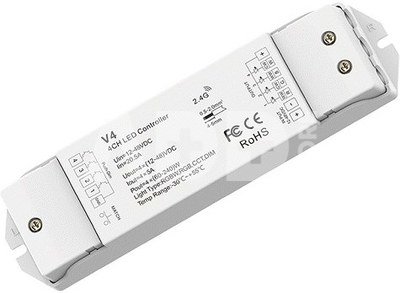 V4 LED Controller RGBW/CCT 12-48V, 4x5A, + Push DIM