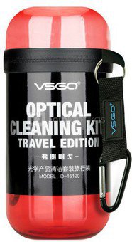 Valymo komplektas VSGO DKL-15R Travel Cleaning kit Red