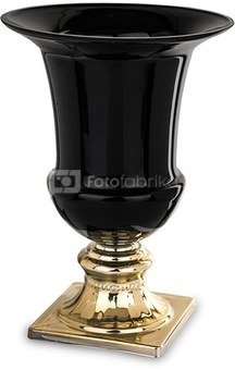 Vaza juodos/aukso spalvos ant aukso sp. kojelės keramik. 40x16,5x16,5 cm 14039