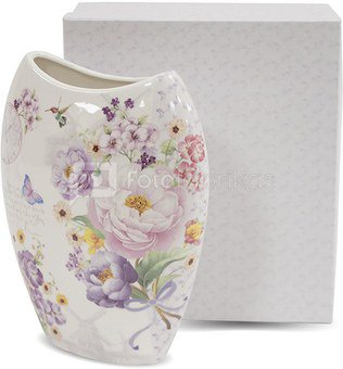 Vaza keramikinė dėžutėje su gėlių piešiniu 20x15,5x6,5 cm 124091